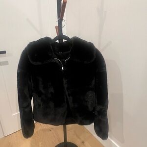 Brandy Melville Black Faux Fur Jacket